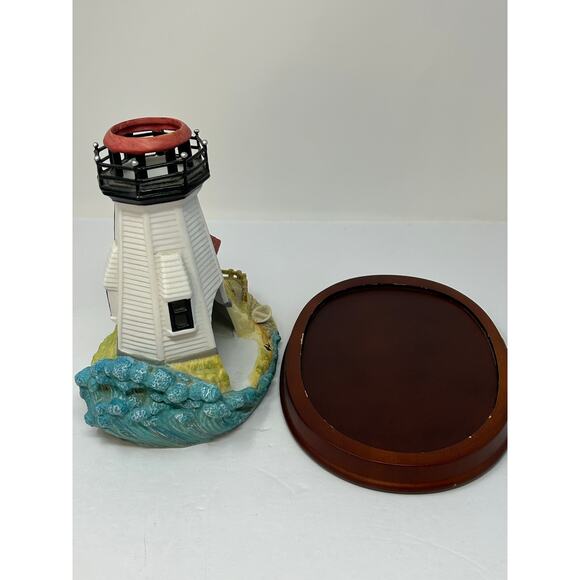 American VTG PartyLite Candle Tealight Holder Plymouth Lighthouse Decorative - Picture 6 of 11